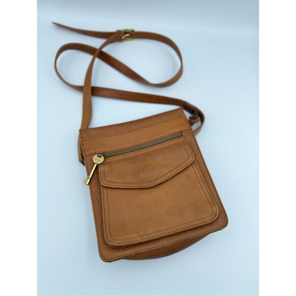 Fossil Handbags - Fossil Womens Brown Genuine Leather Purse Crossbody Bag